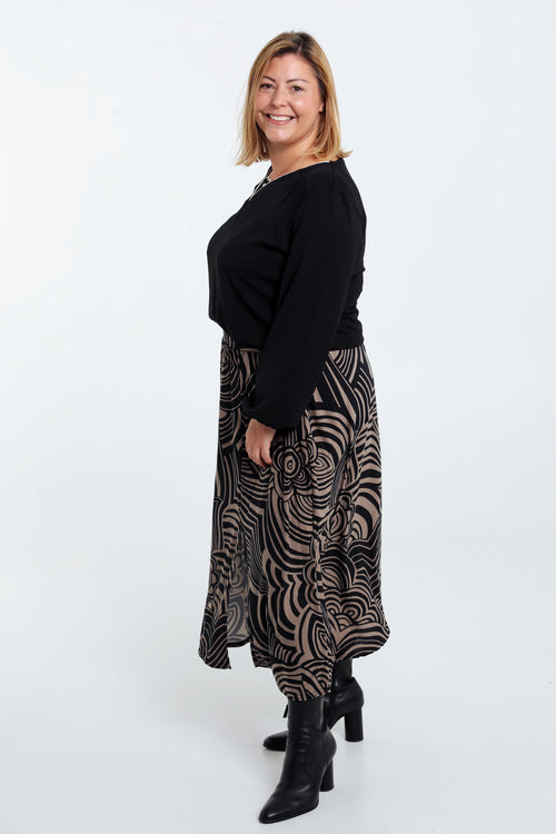 Unifarbenes T-Shirt mit Lurex und Schmuckbesatz-Paprika-9