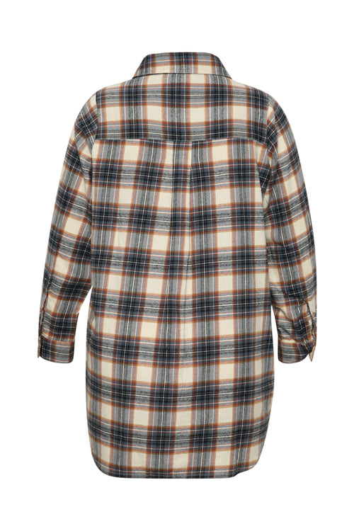 Chemise longue en coton à carreaux-Paprika-9