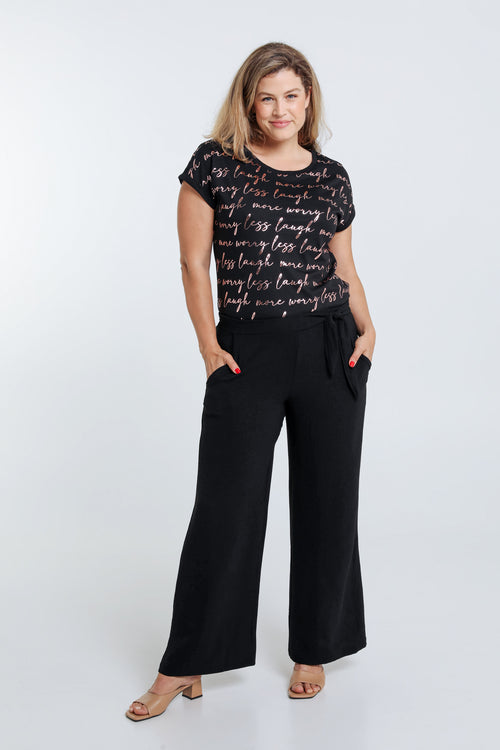 Locker geschnittene, unifarbene Hose mit geknöpftem Gürtel-Paprika-6