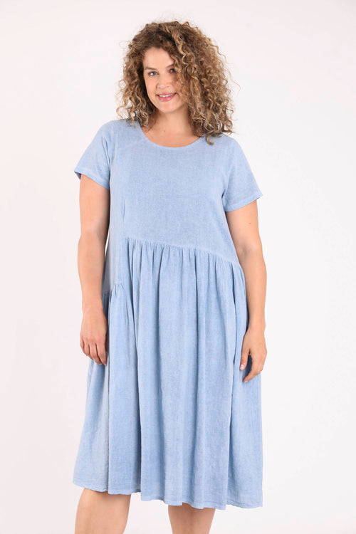 Robe en gaze de coton unie-Paprika-5