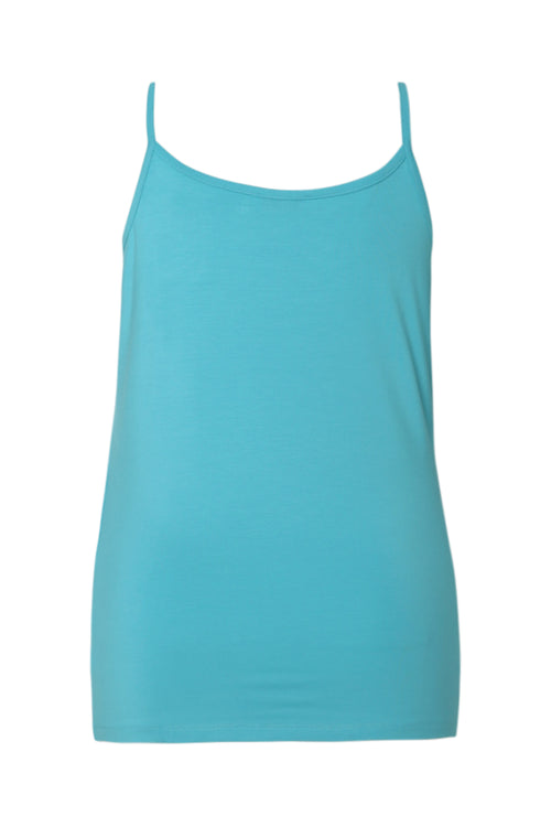 Tanktop mit feinen Trägern aus einfarbiger Viskose-Paprika-2