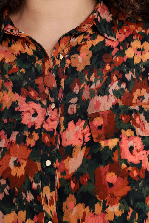 Hemd aus Viskose mit zartem Blumenmuster-Paprika-5