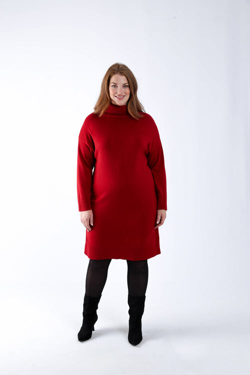 Robe pull unie-Paprika-7