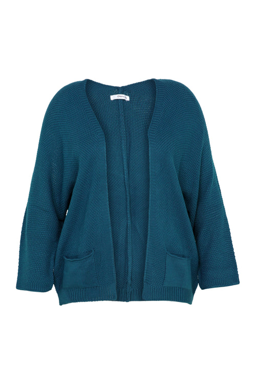 Langer unifarbener Cardigan aus Reiskorn-Paprika-10