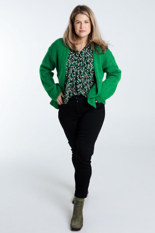 Unifarbener, offener Cardigan aus weichem Mohair-Paprika-8