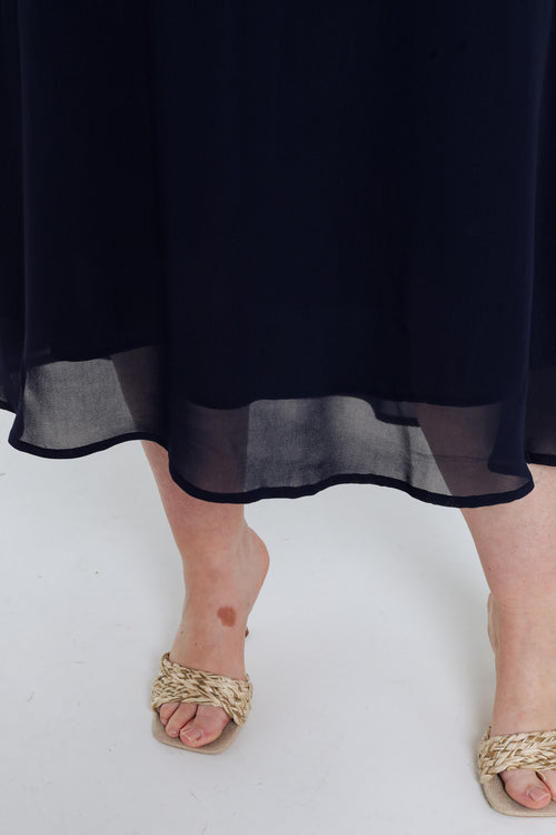 Lange unifarbene Viskosekleid-Paprika-5