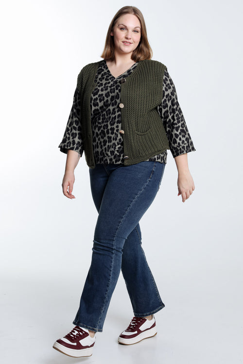 Kurze, schlichte Strickjacke-Paprika-9