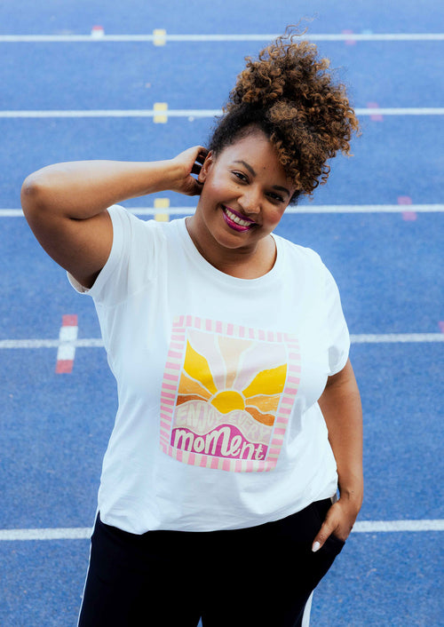 T-shirt en coton imprimé soleil-Paprika-1
