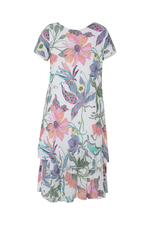 Kleid aus Baumwoll-Gaze mit Blumenmuster-Paprika-11