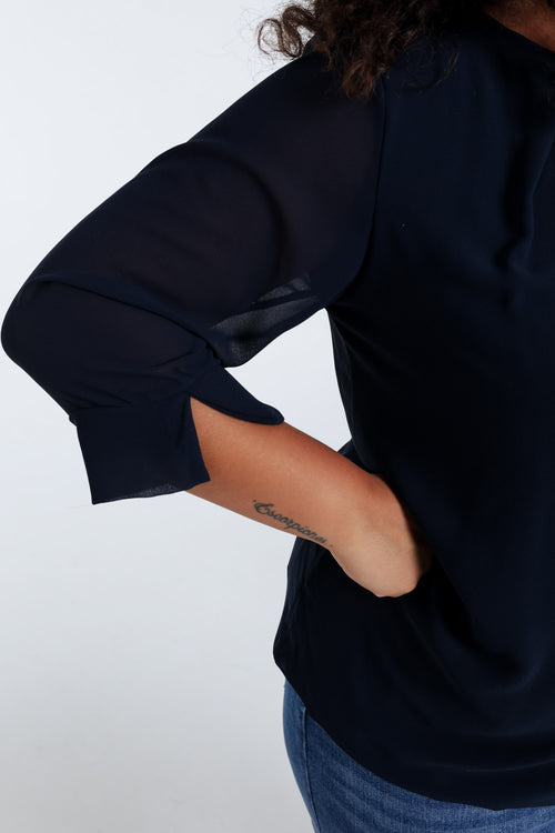 Einfarbige Bluse mit Schmuck-Paprika-5