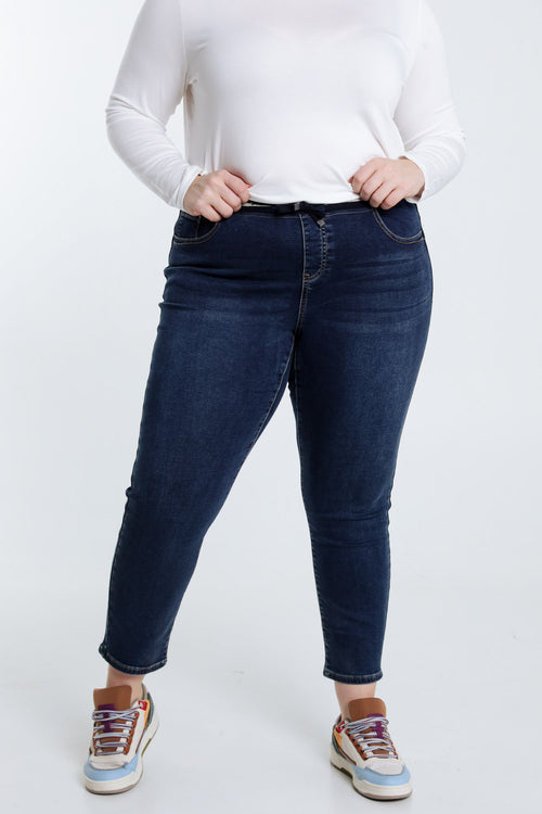 Slim-Fit-7/8-Jeggings aus Jeans mit sportlichem Gürtel-Paprika-1