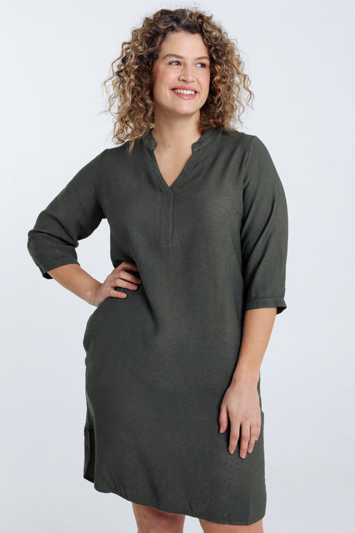 Einfarbiges Tunika-Kleid-Paprika-3