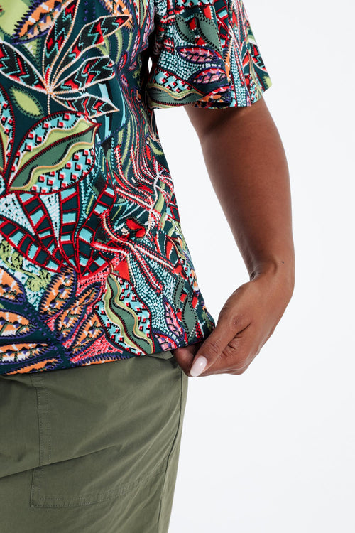 T-shirt aus kühlem Material mit Blattdruck-Paprika-5