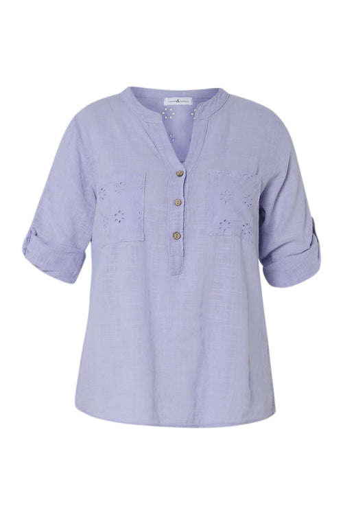 Bluse aus einfarbigem Baumwollvoile-Paprika-10