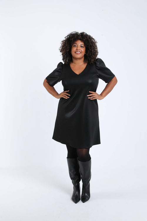 Robe unie effet satiné-Paprika-6