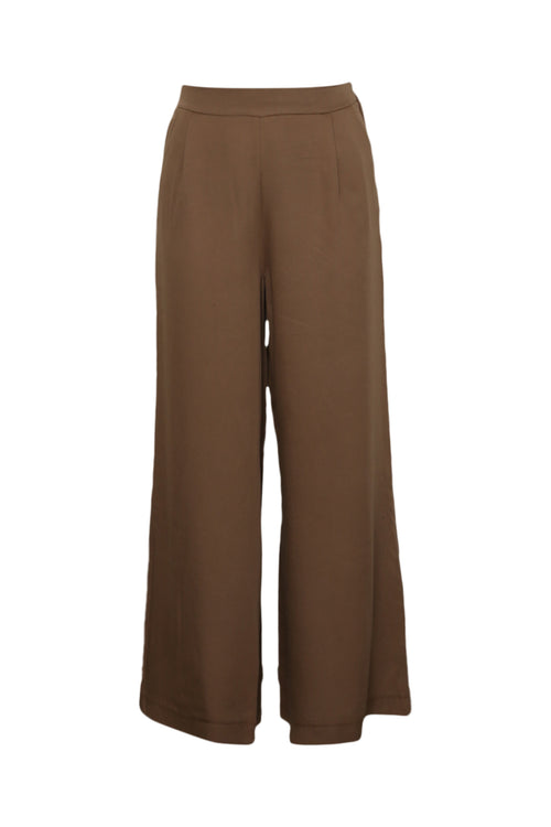 Einfarbige Tencel-Hose mit weitem Bein-Paprika-8
