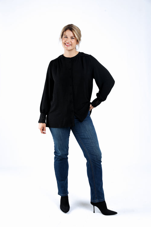 Uni-Bluse mit Spitze-Paprika-7