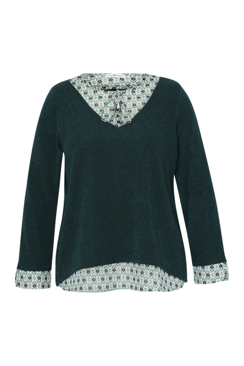 Pullover 2-in-1 mit geometrischem Muster-Paprika-1