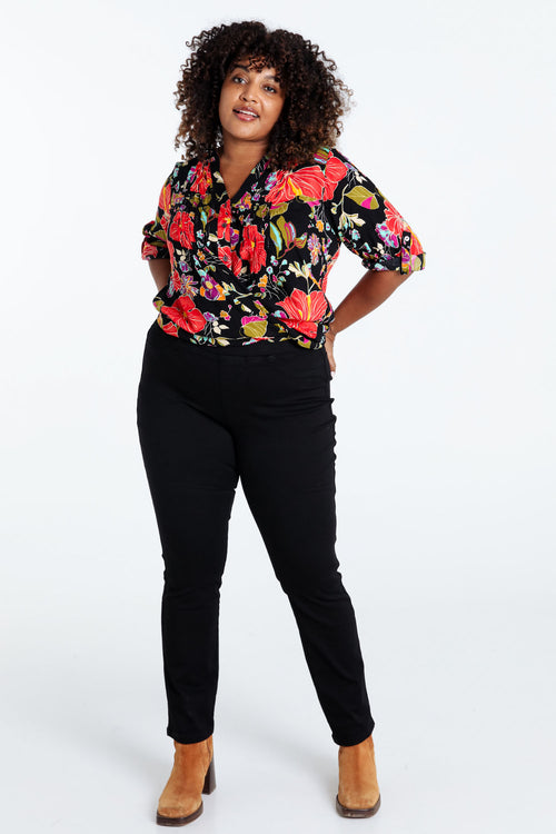 Unifarbene Slim-Fit-Jegging „Lolly“ L 32-Paprika-7