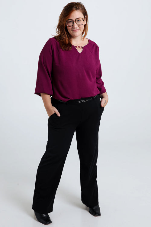 Unifarbene Palazzohose mit verstellbaren Seiten-Paprika-8