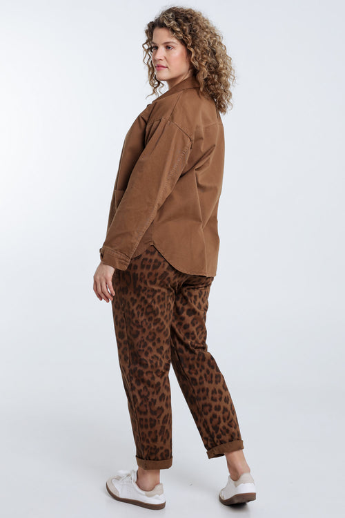 Einfarbige Jeansjacke-Paprika-2
