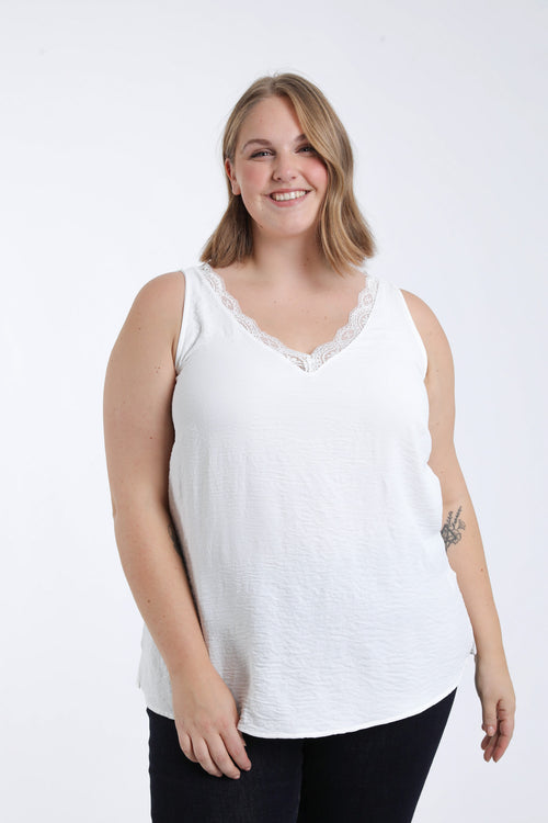 Top uni avec dentelle-Paprika-2