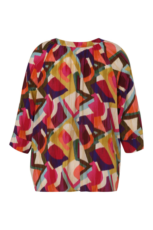 Bluse aus Viskose mit grafischem Muster-Paprika-11