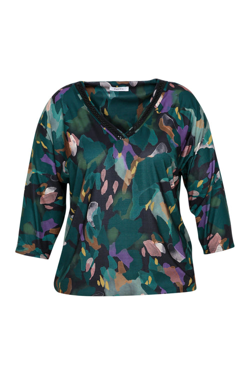 T-Shirt mit abstraktem Druck in Ballonform-Paprika-10