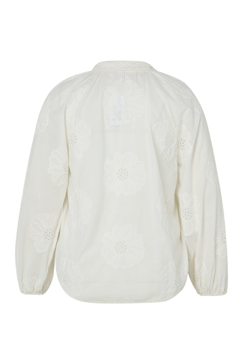 Bluse aus einfarbiger Baumwolle mit Stickereiblumen-Paprika-11