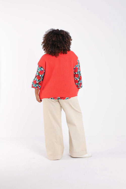 Gilet sans manches uni-Paprika-1