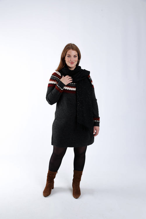 Pulloverkleid mit Jacquardmuster-Paprika-8