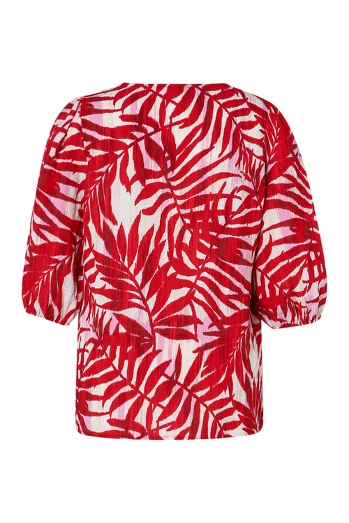 Bluse aus bedruckter Viskose mit Blattmuster-Paprika-11
