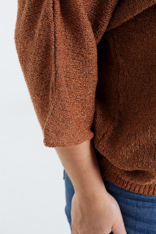 Boxförmiger Pullover aus Baumwolle mit Lurex-Paprika-6