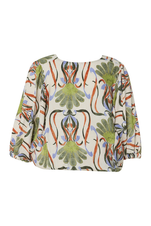 Bluse aus bedruckter Viskose mit Blumenmuster-Paprika-11