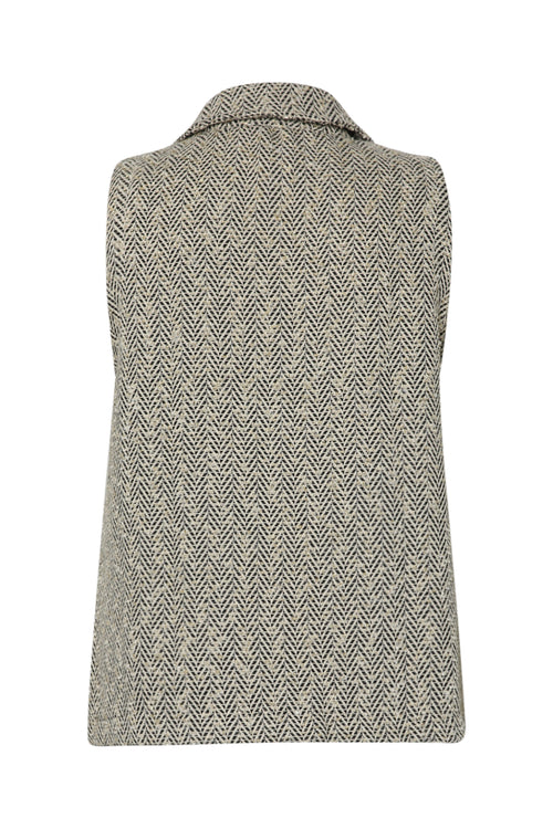 Ärmelloser Blazer mit Fischgrätmuster-Paprika-2
