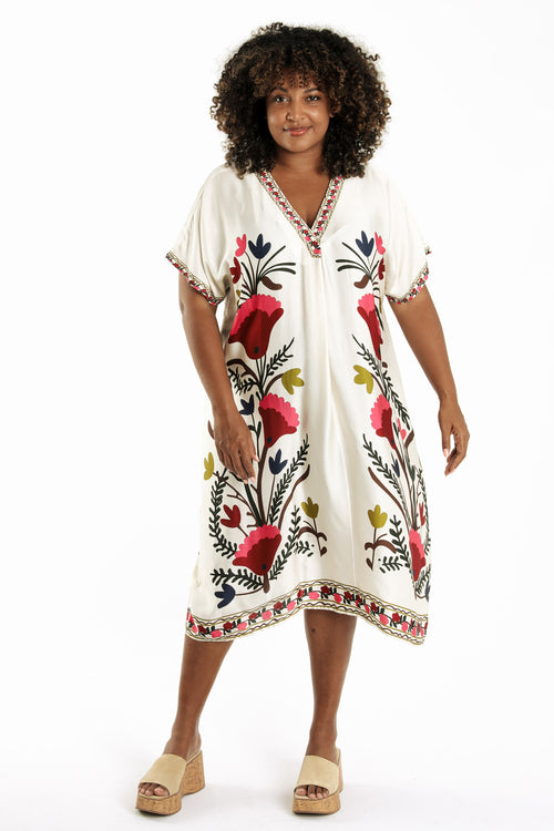 Kleid aus bedrucktem Viskosestoff im Folklore-Stil-Paprika-8
