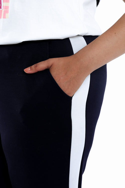 Einfarbige Jogginghose mit seitlichem Sportstreifen-Paprika-4