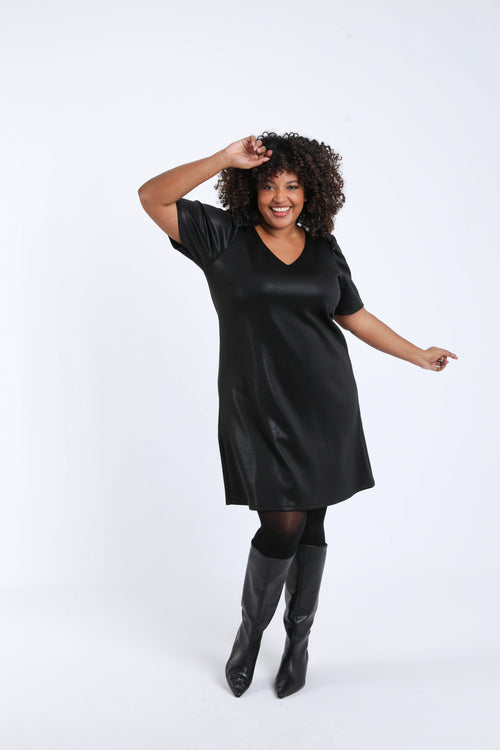 Robe unie effet satiné-Paprika-5