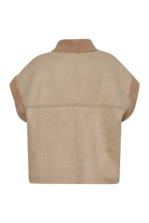 Gilet effet peau de mouton uni-Paprika-9