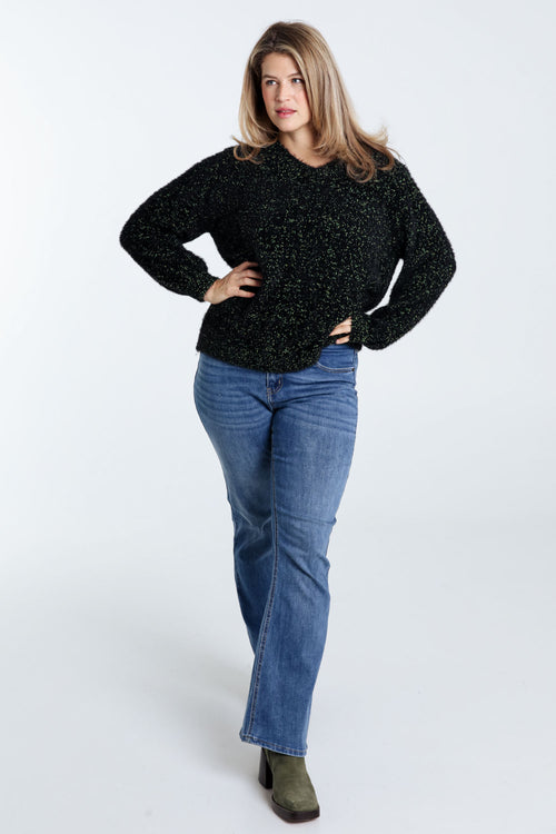 Schlichter Popcorn-Strickpullover-Paprika-9