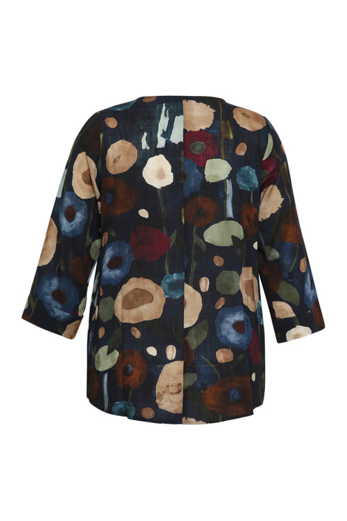 Blouse en viscose imprimé coquelicots-Paprika-2