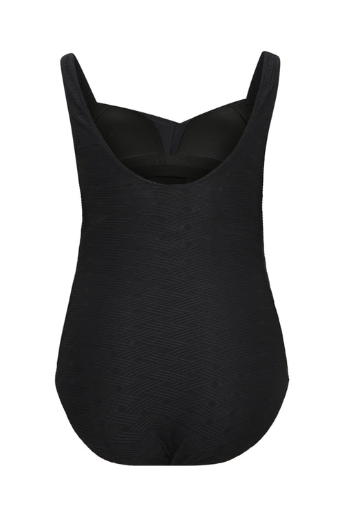 Maillot de bain maille relief dessin graphique ton sur ton-Paprika-11