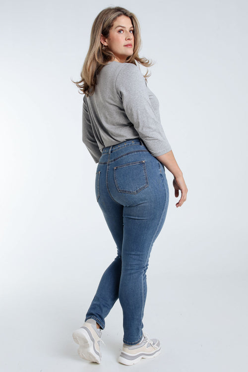 Slim-Fit-Jeans „Louise“ L32 Ösendetail an Gürtel und Taschen-Paprika-2