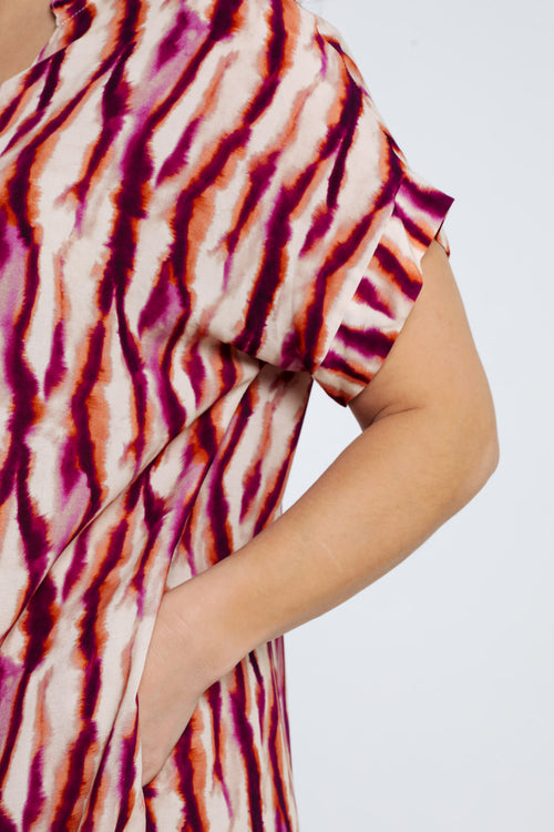  Kleid aus Viskose mit ethnischem Print-Paprika-5