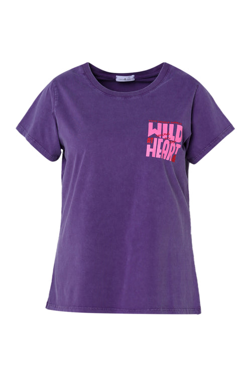 T-Shirt aus einfarbigem Baumwollstoff mit dem Aufdruck Wild heart-Paprika-10