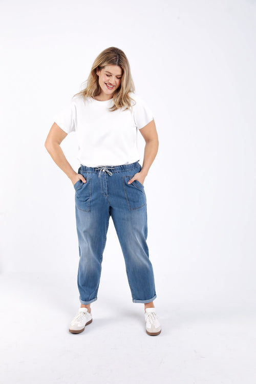 Pantalon chino en jeans-Paprika-4