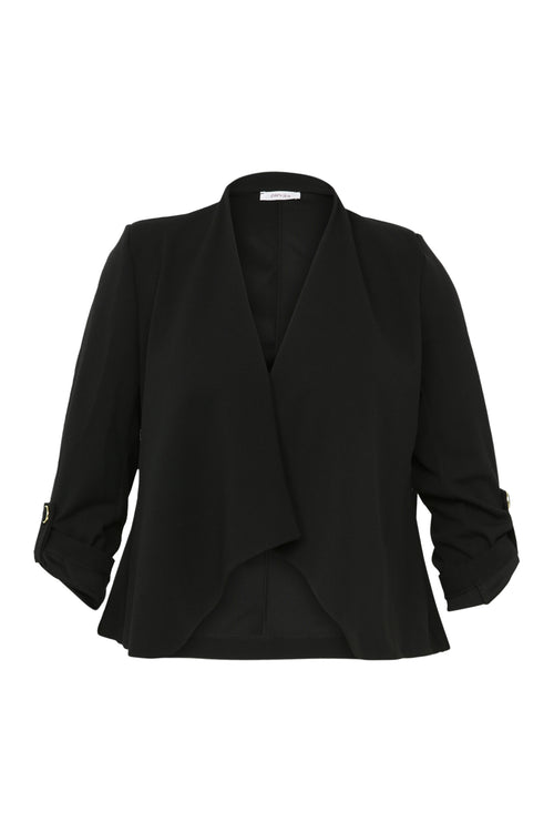 Kurze, unifarbene, offene Jacke mit Ärmeln zum Hochkrempeln-Paprika-9