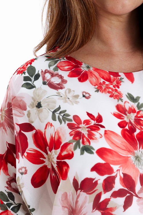 Bluse aus Viskose mit floralem Print zum Binden-Paprika-5