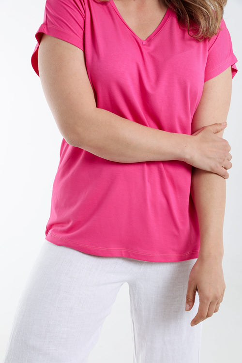 Unifarbenes Viskose-T-Shirt-Paprika-4