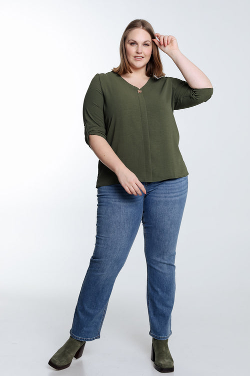 Einfarbige Bluse-Paprika-9